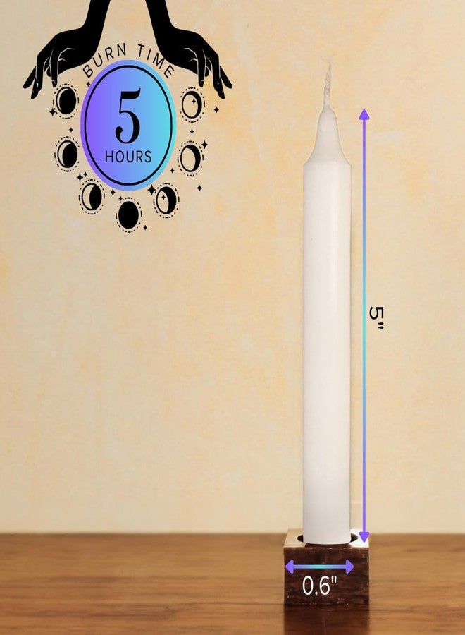 Simply Soson 5 inch Ritual Taper Candles Bulk, Mini Taper Candles - 24 White Chime Spell Candles - Small Taper Candle Stick, Use as Witchcraft Supplies, Altar Candles, Unscented Prayer Candles - Image 2